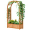 Outsunny Raised Garden Bed with Arch Trellis, Freestanding Outdoor Planter Box for Vine Climbing Plant Flower Herb, Brown