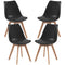 HOMCOM Modern Set of 4 Rubber Wood Dining Chairs PU Leather Cushion for Kitchen Living Room Bedroom