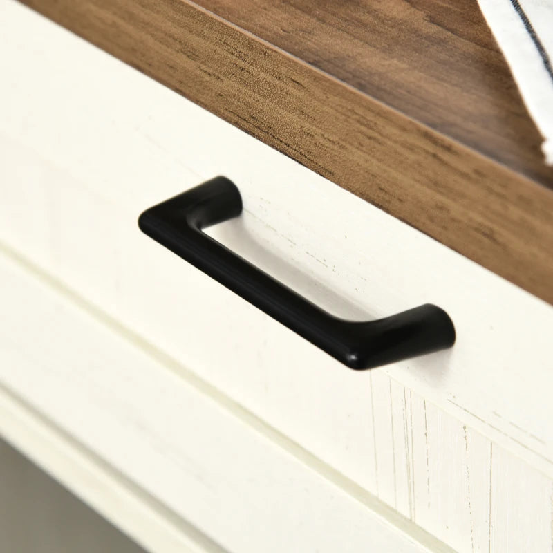 Rustic Barn Door Storage Cabinet Modern Farmhouse Buffet Sideboard for Kitchen and Dining Room White