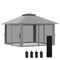 Outsunny 13 x 13ft Pop Up Gazebo, 2-Tier Roof Portable Canopy with Carry Bag for Garden & Patio, Grey