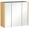 Wall Mounted Medicine Cabinet with Mirror Wall Mirror Cabinet with 3 Doors and Adjustable Storage Shelves Gray