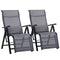 Outsunny Folding Zero Gravity Recliner Chair Set of 2 with Adjustable Backrest Grey for Patio Deck