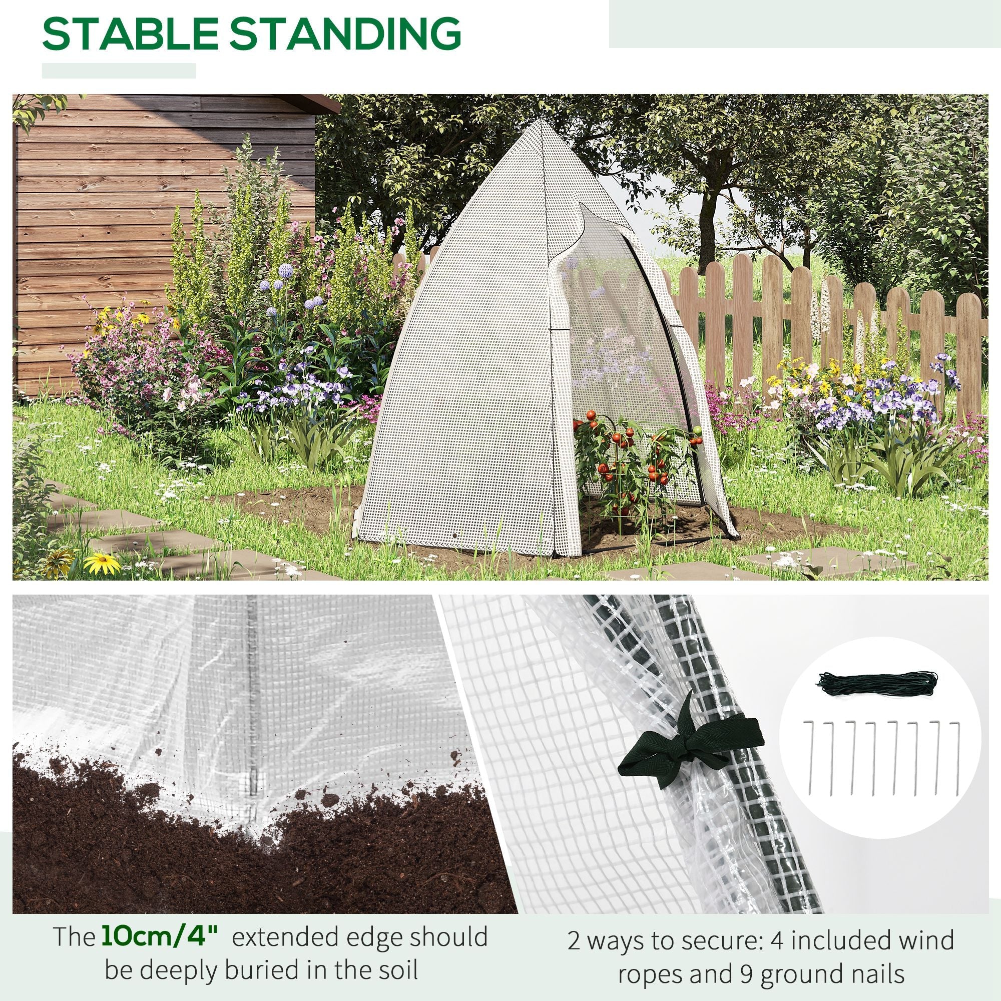 Outsunny Greenhouse Oasis: 63" x 54" x 71" Portable Plant Sanctuary with Zipper Roll Up Door and Window for Outdoor Garden Patio 
