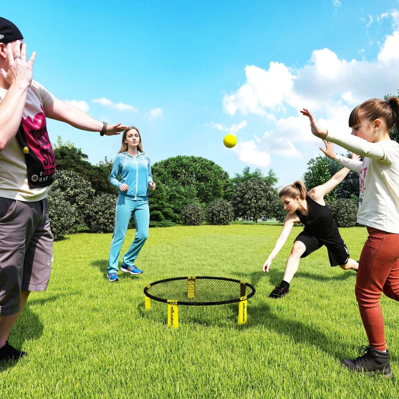 Soozier Spike Game Set, Mini Beach Games Set w/ Roundnet, 3 Balls, Pump, Carrying Bag, Portable Outdoor Games for Families