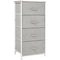 HOMCOM Linen Fabric Storage Solution: Drawer Cabinet Organizer with 4 Removable Drawers and Metal Frame for Living Room, Kitchen, Grey