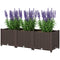 Outsunny Plastic Raised Garden Bed, Outdoor Planter Box with Drainage Holes for Patio, Balcony, 47.2