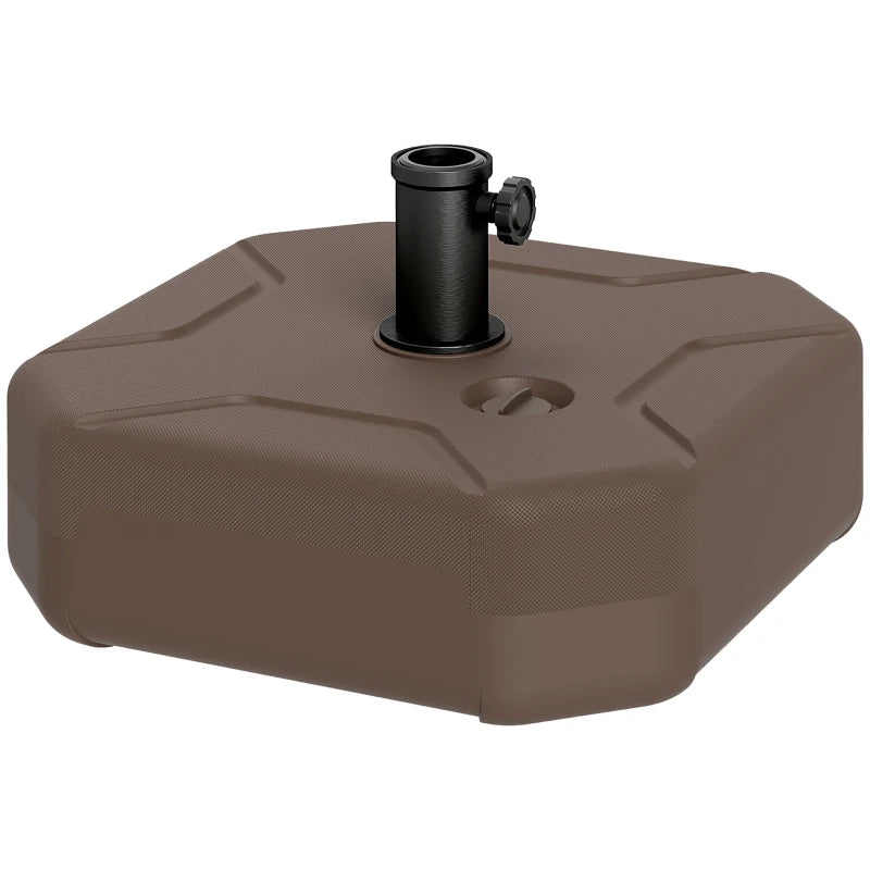 Square Patio Umbrella Base Holder, Outdoor Umbrella Stand, 17.7" L x 17.7" W x 9.8" H Brown