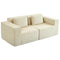 Boneless Couch, Corduroy 3 Seater Sofa with Deep Seat, Wide Armrests, 2 Pillows, Quick Assembly for Living Room, Beige