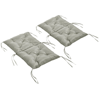 Outsunny Set of 2 Garden Chair Cushions Seat Pad with Backrest for Sunbeds Rocking Chairs Loungers Outdoor Indoor Use Grey 