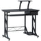 HOMCOM Compact Computer Desk with Keyboard Tray & Drawer in Black 35.4