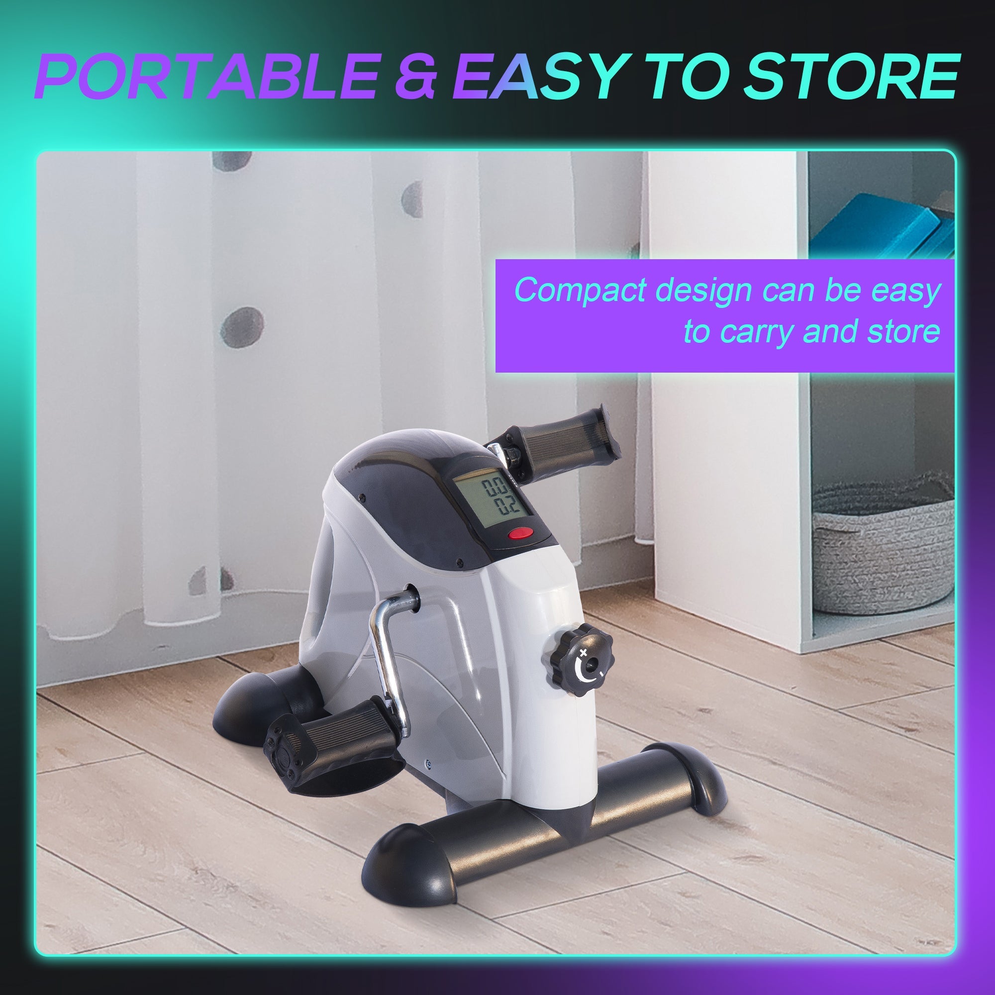 Soozier Portable Mini Exercise Bike Desk Pedal Indoor Cycle Fitness Hand Foot Exercise Machine w/ LCD Display 