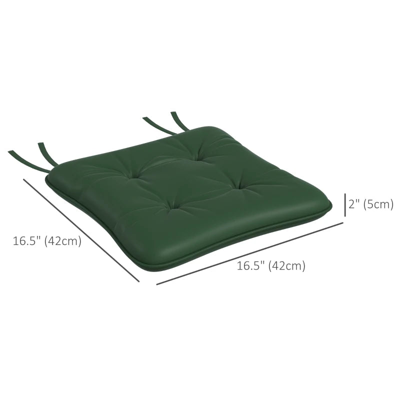 6-Piece Seat Cushion Replacement, Outdoor Patio Chair Cushions Set with Ties, Button Tufted, Dark Green
