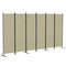 6 Panel Room Divider, 6 Ft Folding Privacy Screen, Portable Freestanding Partition Wall Divider, Beige