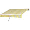 Outsunny 8' x 6.5' Manual Retractable Patio Awning LED Lights Aluminum Sun Shade Canopy Door Window Yellow Grey