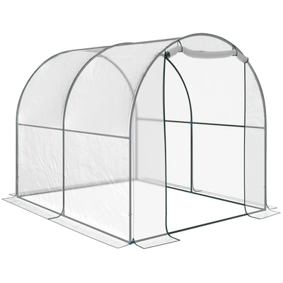 Outsunny 6.6' x 8.2' x 6.6' Plant Dome Tunnel Greenhouse Shed Roll Up Door Hoop House, Transparent 