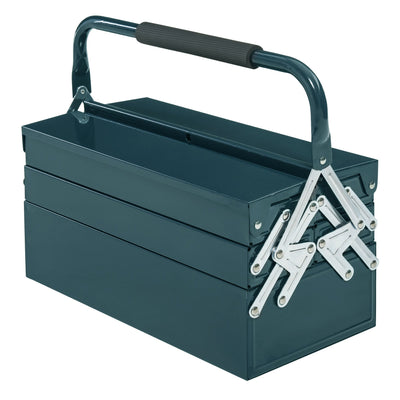 DURHAND Tool Titan: 18-Inch 5-Tray Cantilever Steel Tool Chest for Garage Organization, Dark Green 