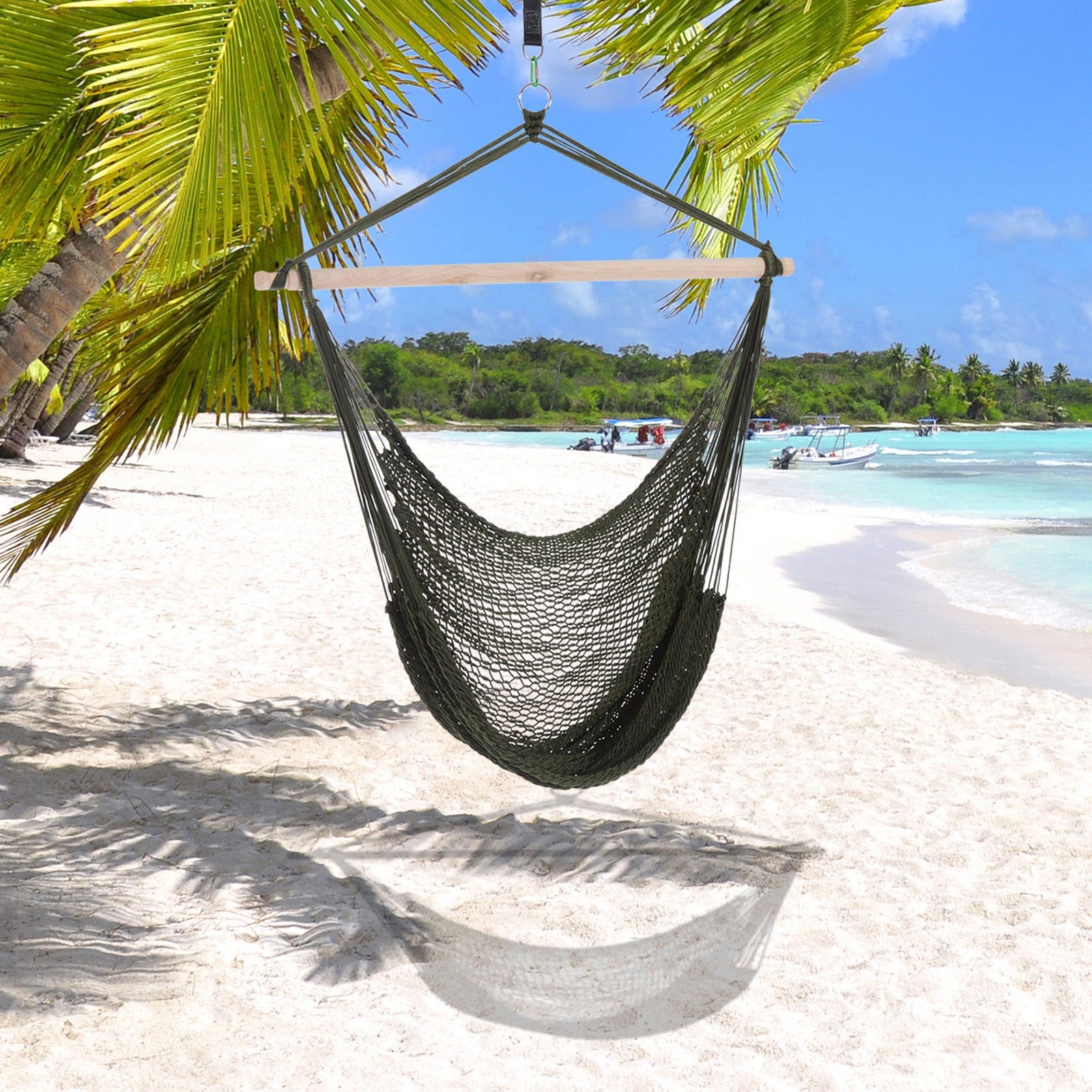 Outsunny Nylon Woven Hammock Chair Air Sky Hanging Swing Portable Outdoor Indoor Relaxation 