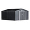 Outsunny Spacious Garden Shed 11.2ft x 12.5ft with 4 Vent Slots, Double Doors, Durable Storage - Grey