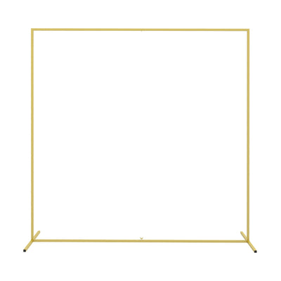 Outsunny 6.6x6.6FT Square Metal Wedding Arch, Gold Backdrop Stand for Parties, Bridal Showers, Graduations 