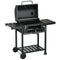 Outsunny Charcoal BBQ Grill Smoker, Adjustable Charcoal Pan, Galvanised Steel, Barbecue Trolley with Storage, Outdoor Cooking