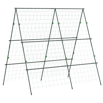 Outsunny Metal Tomato Cage with Netting for Climbing Plants Vegetables, A Frame Tomato Plant Support Tomato Trellis for Vegetable Garden, Patio, Balcony, Green 