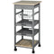 Rolling Kitchen Island Cart, Mobile Utility Storage Cart with Drawer, Wire Storage Basket, Removable Tray, Grey