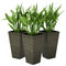 Tall Planter for Outdoor Plants Set of 3, 28 Inch Taper Planter with Drainage Holes, Bronze