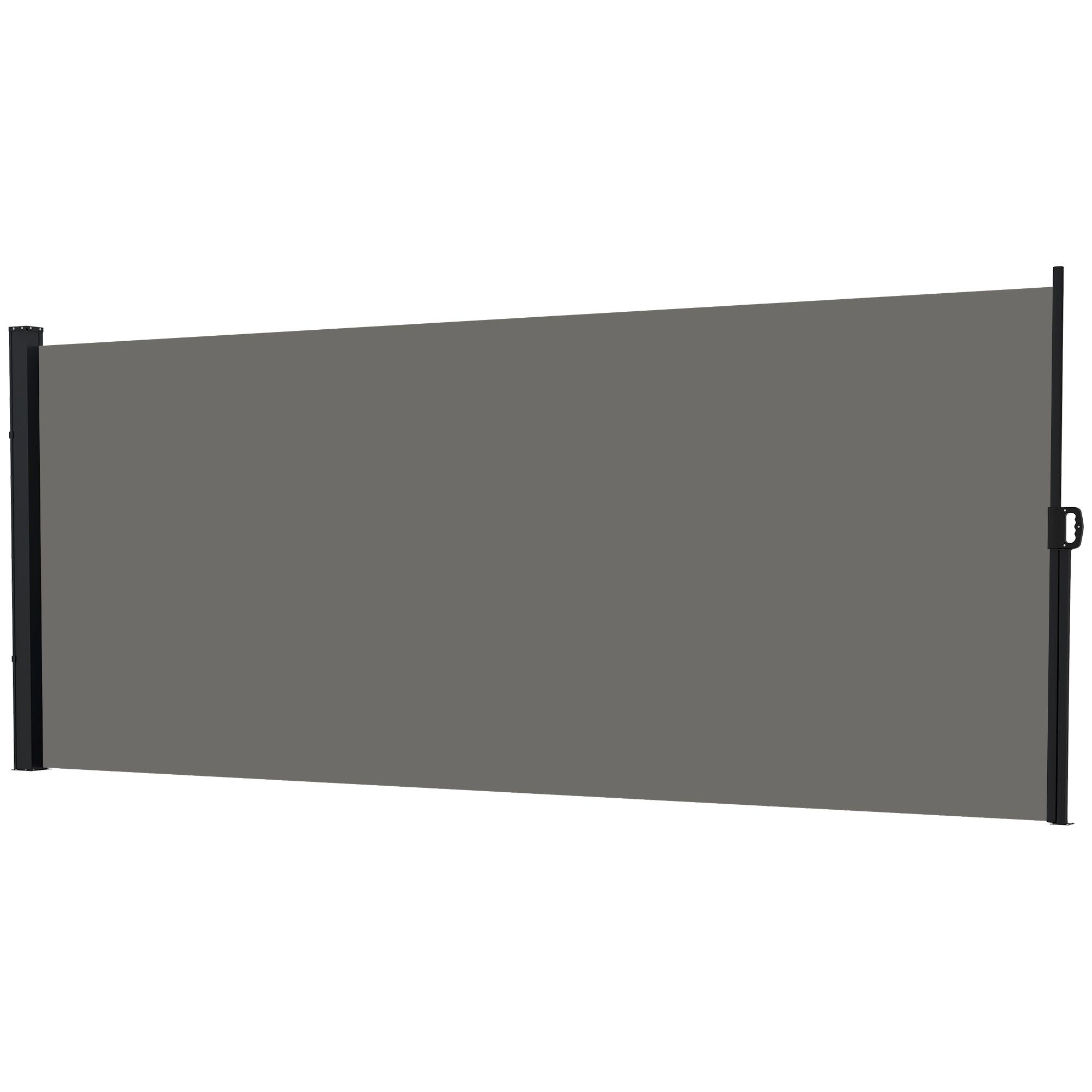 Outsunny 13x6 Retractable Side Awning, Outdoor Privacy Screen for Garden, Pool & Terrace, UV Resistant, Dark Grey 