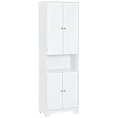 HOMCOM Versatile Storage Cabinet: Freestanding Buffet Hutch with Adjustable Shelves for Bathroom or Kitchen Pantry 