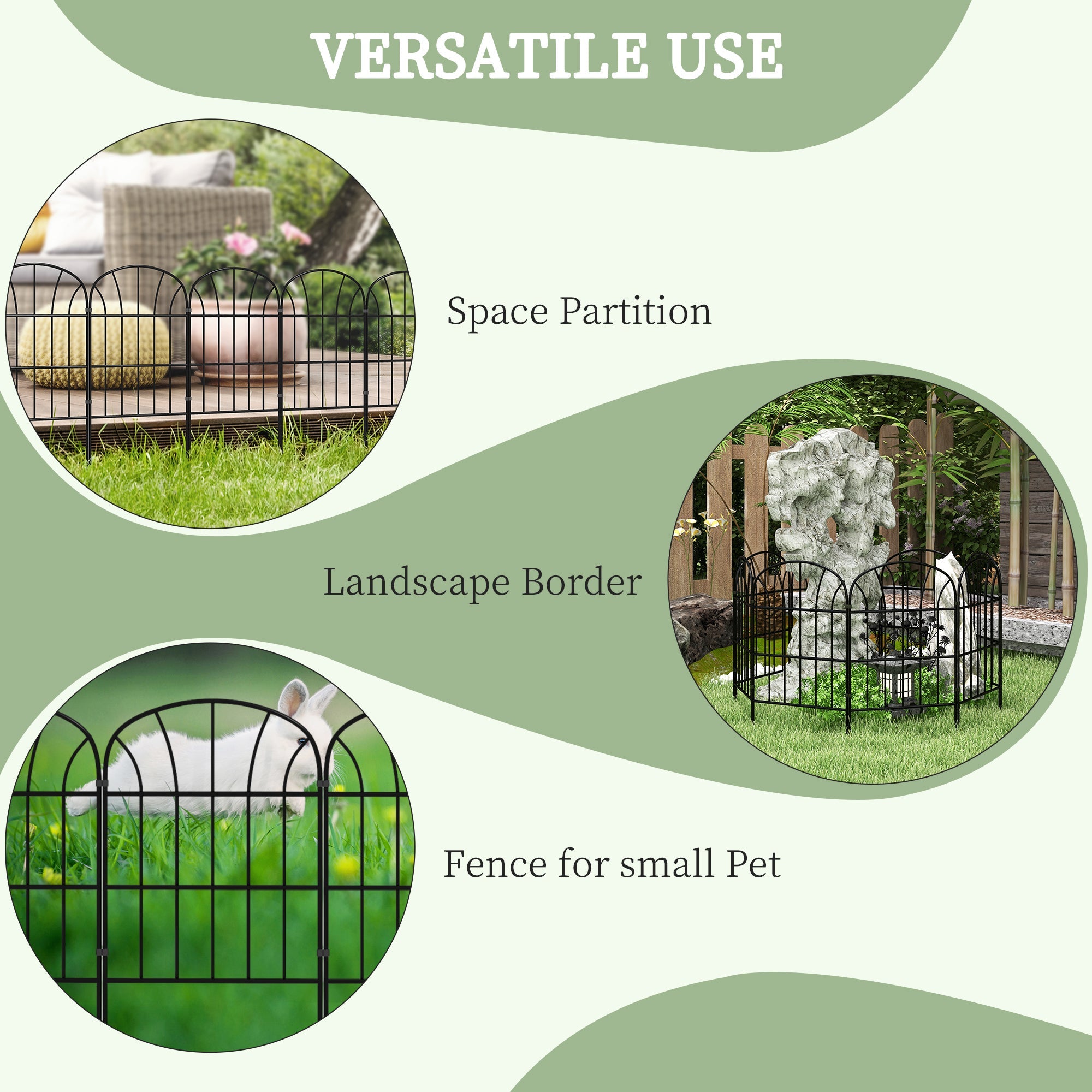 Outsunny 8 Pack Decorative Garden Fencing, Yard Panels as Animal Barrier & Flower Bed Edging, Grid Style| Aosom Canada 