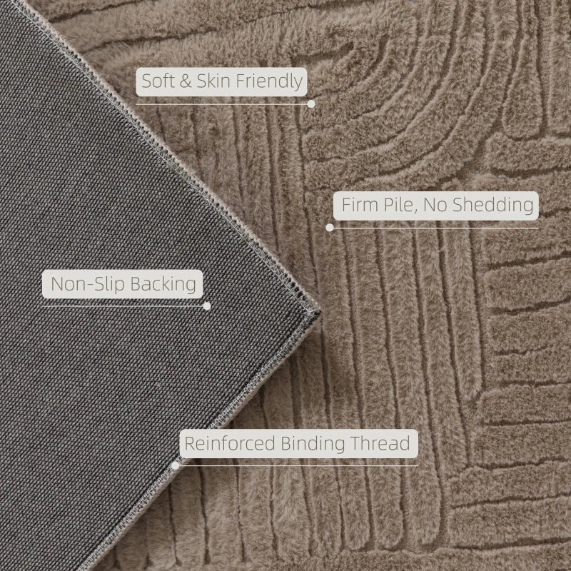 🏡 5x7 Faux Fur Area Rug – Plush Non-Slip Floor Carpet (Tan)