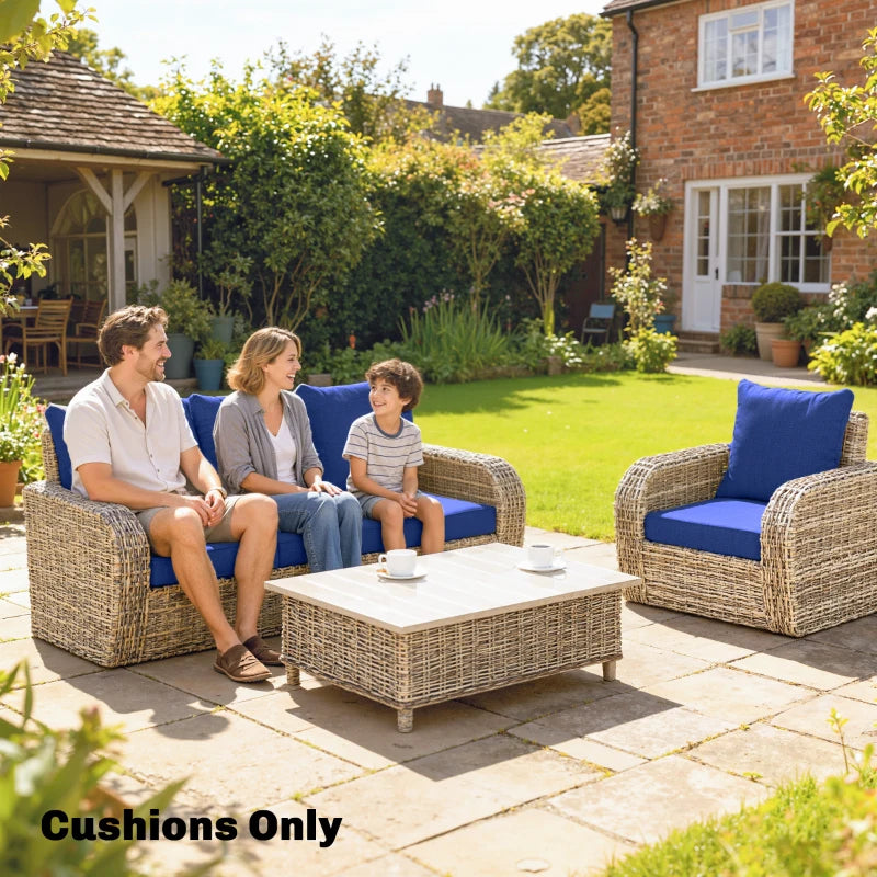 Outdoor Chair Cushions Set of 4, Fade Resistant Patio Chair Cushions for Outdoor Furniture, 24" x 24", Navy Blue