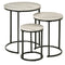HOMCOM Trendy Nested Coffee Tables: Set of 3 Stacking Side Tables with Woodgrain Steel Frame for Living Room, Chic Grey