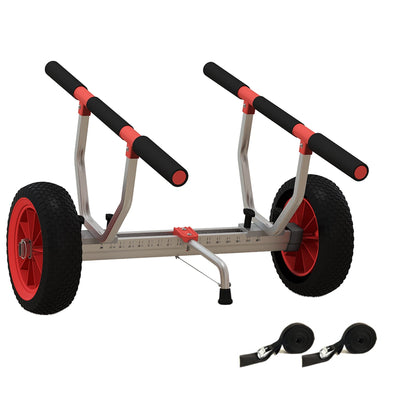 Soozier Kayak Cart Dolly Adjustable Width Transport Red 