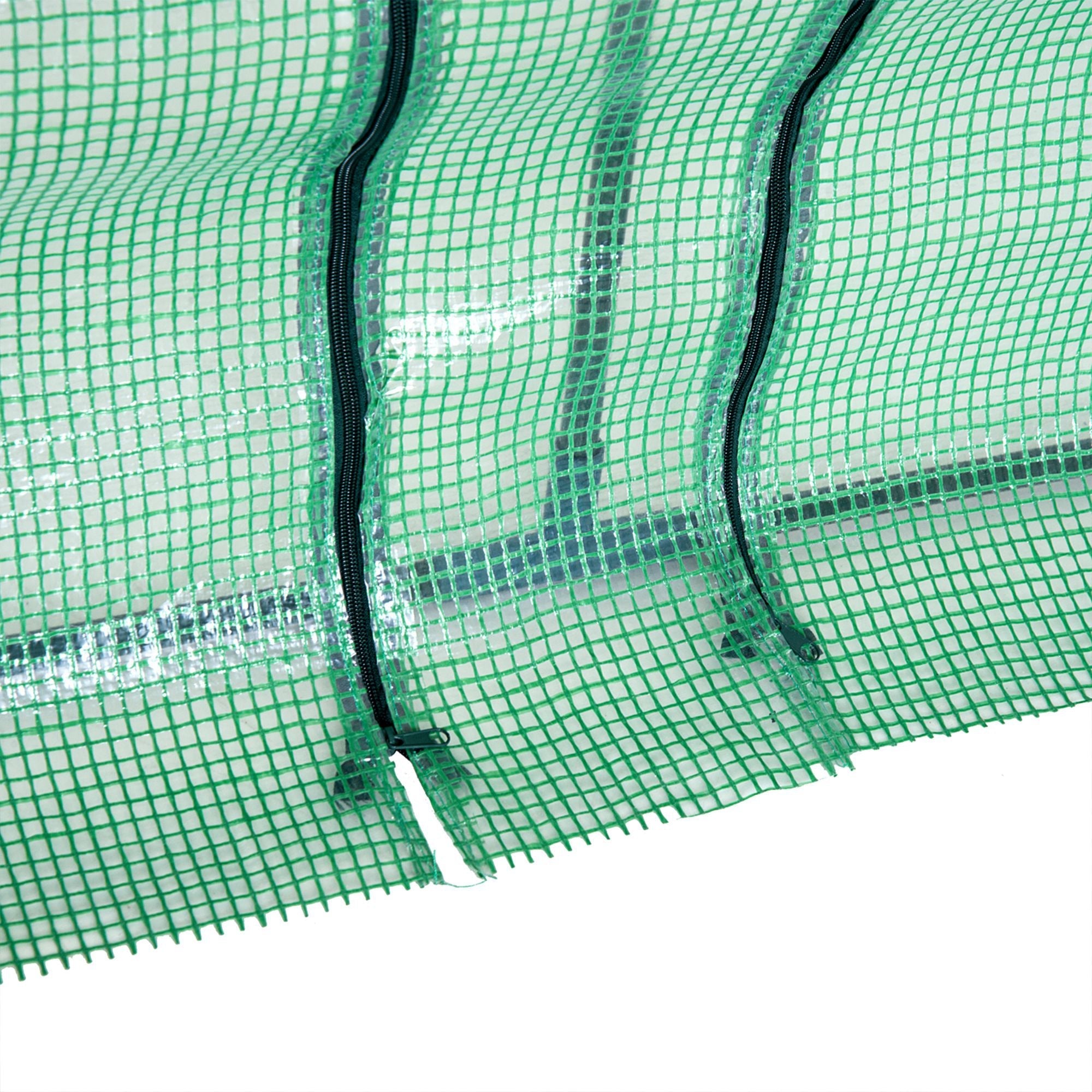 Outsunny Portable Mini Tunnel Greenhouse 106" Zippered Doors for Plants Flowers PE Cover Grow Vegetables Climate Green 
