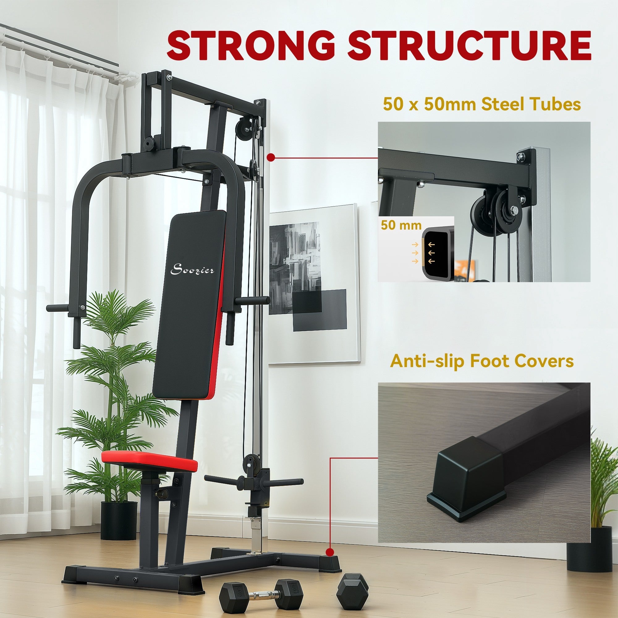 Soozier Chest Fly and Chest Press Machine for Back, Pectoral, Rear Deltoid and Shoulder Training, Black 