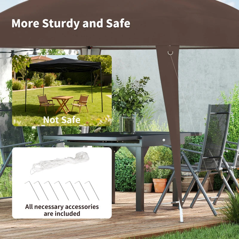 8' x 8' Pop Up Canopy, Outdoor Folding Tent, Portable Party Tent with Carrying Bag for Camping, Party, Picnic, Coffee