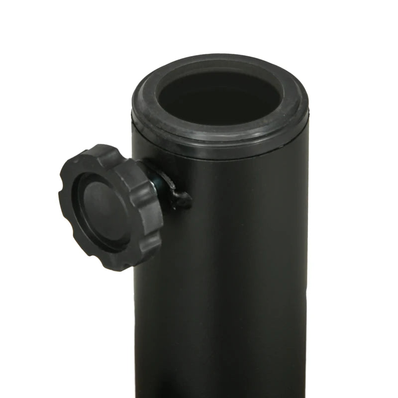 Umbrella Base, Heavy Duty Fillable Base Holder with Steel Pole, Round Parasol Stand for Patio, Outdoor, Backyard, Brown